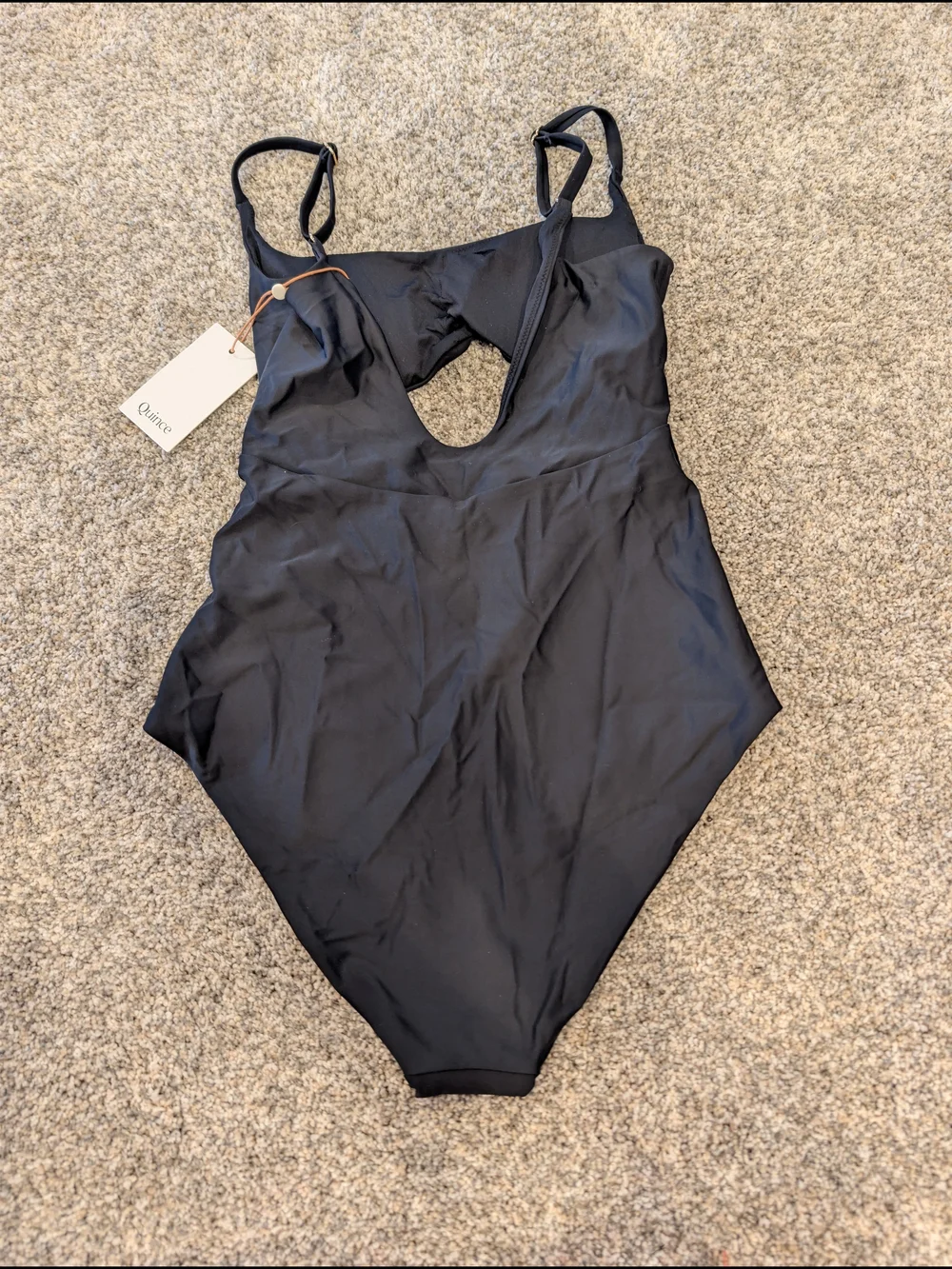 New with tags- Quince Black One-Piece Swimsuit with Cutout - stunning